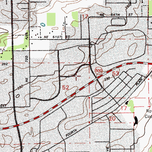 Topographic Map of Vancouver Park Place Shopping Center, WA