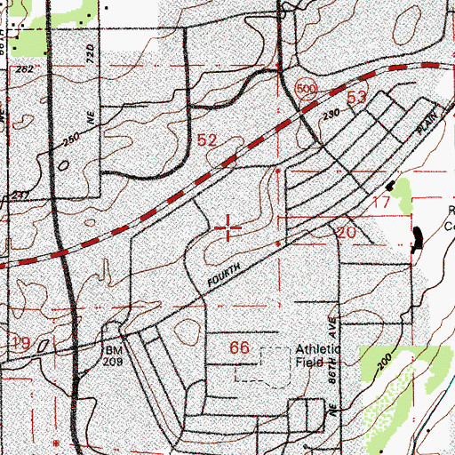 Topographic Map of Vancouver Plaza Shopping Center, WA