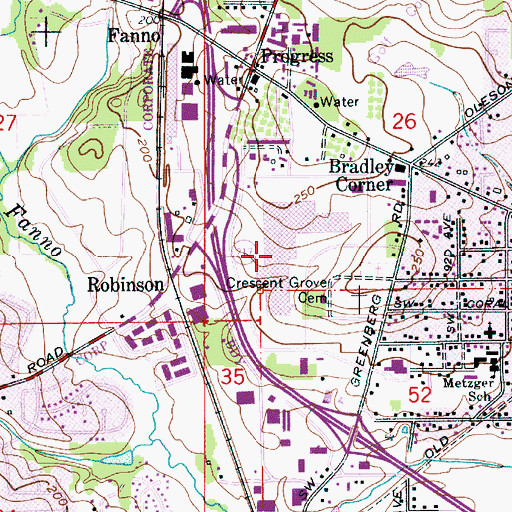 Topographic Map of Washington Square Shopping Center, OR