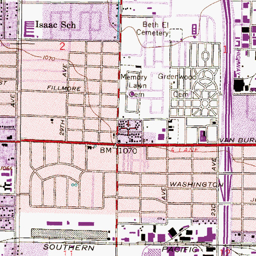 Topographic Map of Cactus Cove Trailer Park, AZ