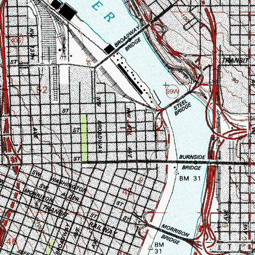 Topographic Map of Lan Su Chinese Garden, OR