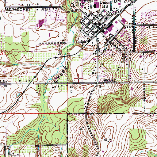 Topographic Map of Archer Glen Elementary School, OR