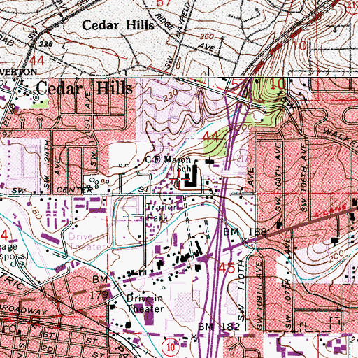 Topographic Map of Arts and Communication Middle Magnet School, OR