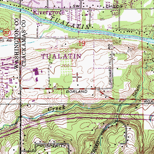 Topographic Map of Bridgeport Elementary School, OR