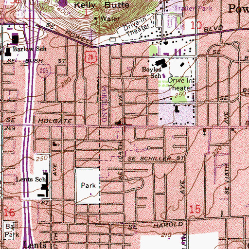 Topographic Map of Calvary Christian Academy and Day Care Center, OR