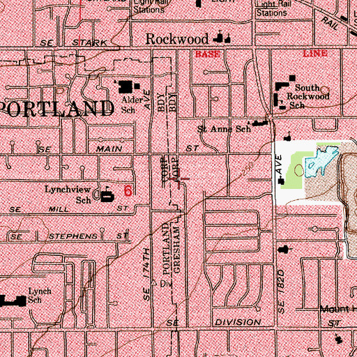 Topographic Map of Centennial Learning Center, OR