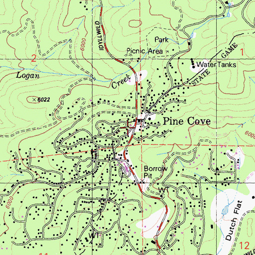 Topographic Map of Pine Cove, CA