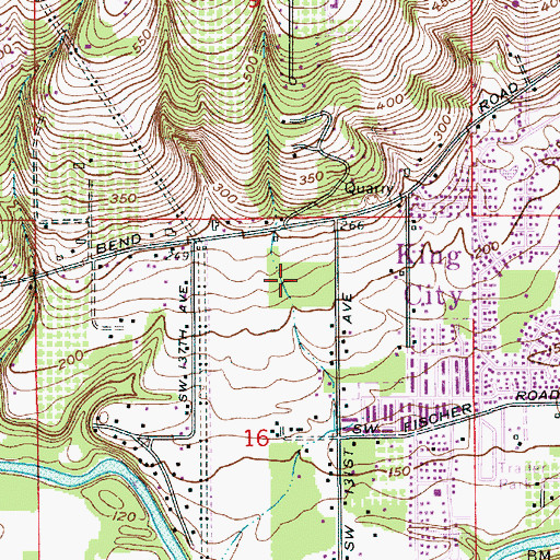 Topographic Map of Deer Creek Elementary School, OR
