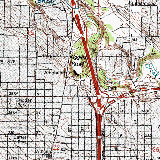 Topographic Map of Discovery Middle School, WA