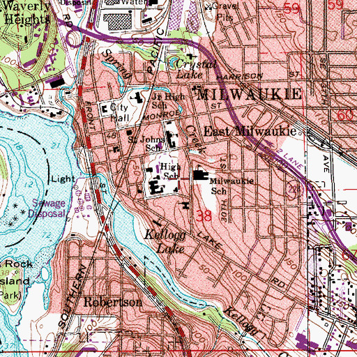 Topographic Map of El Puente, OR