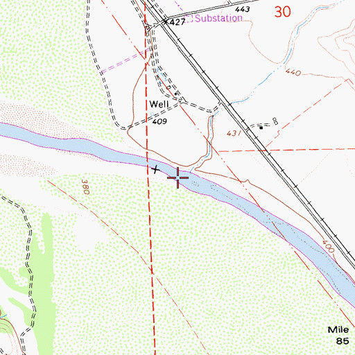 Topographic Map of Pine Creek, CA