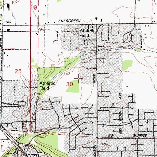 Topographic Map of Jackson Elementary School, OR