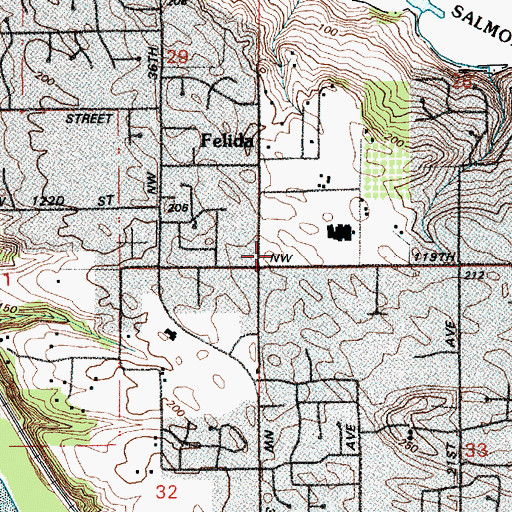 Topographic Map of Jefferson Middle School, WA