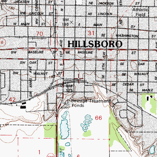 Topographic Map of Miller Education Center 6 - 8, OR