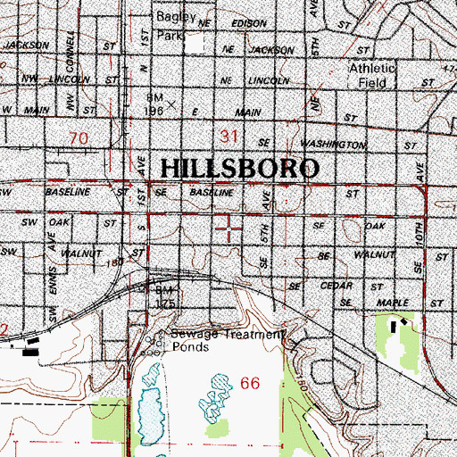 Topographic Map of Miller Education Center High School, OR