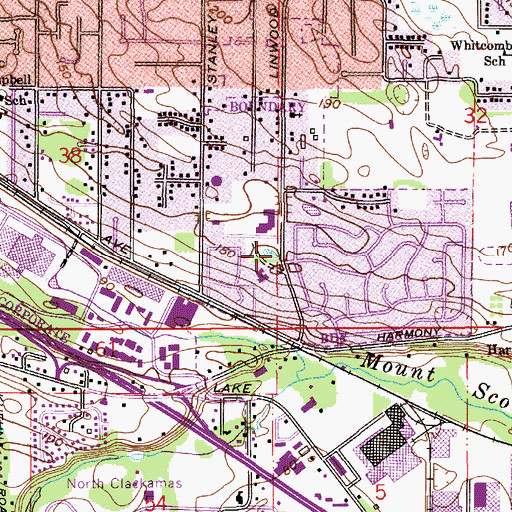 Topographic Map of Milwaukie Covenant Church Preschool and Kindergarten, OR