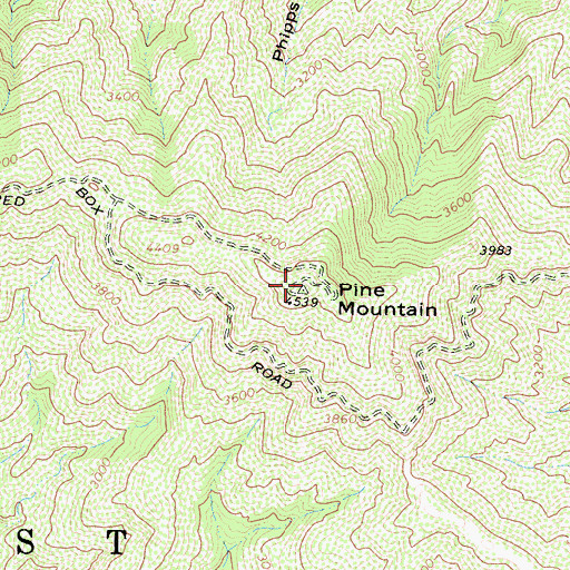 Topographic Map of Pine Mountain, CA