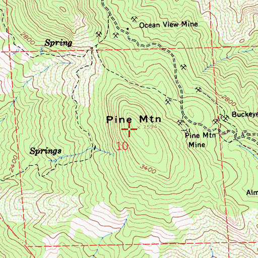 Topographic Map of Pine Mountain, CA