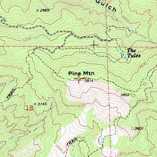 Topographic Map of Pine Mountain, CA