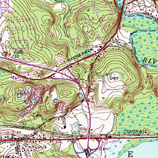 Topographic Map of Interchange 4, RI