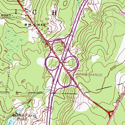 Topographic Map of Interchange 5A, RI