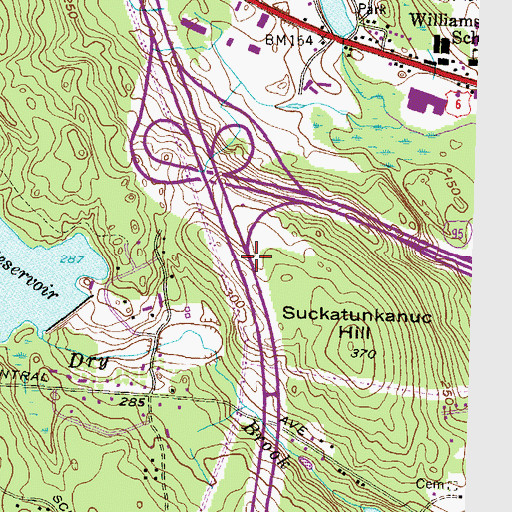 Topographic Map of Interchange 5A, RI