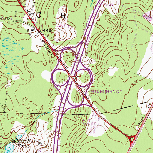 Topographic Map of Interchange 5B, RI