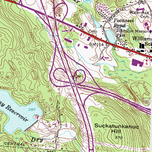 Topographic Map of Interchange 5B, RI