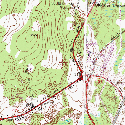Topographic Map of Interchange 5B, RI