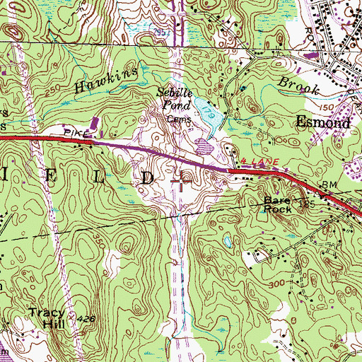 Topographic Map of Interchange 7A, RI