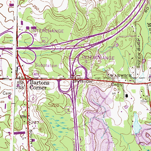 Topographic Map of Interchange 8B, RI