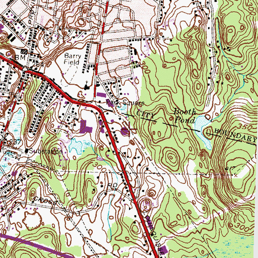 Topographic Map of Landmark Medical Center Fogarty Campus, RI