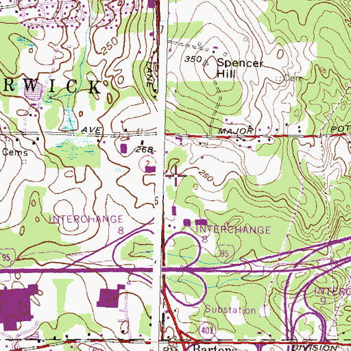 Topographic Map of Sargent Rehabilitation Center, RI