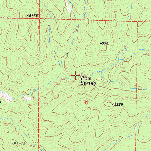 Topographic Map of Pine Spring, CA