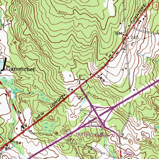 Topographic Map of Wood River Health Services, RI