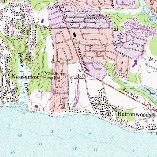 Topographic Map of Budlong Farm, RI