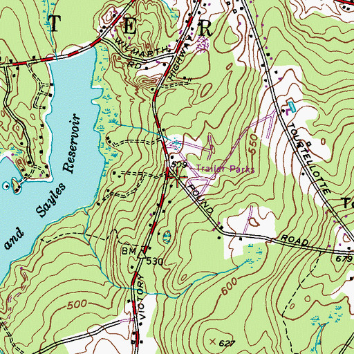 Topographic Map of Glocester Town Pound (historical), RI