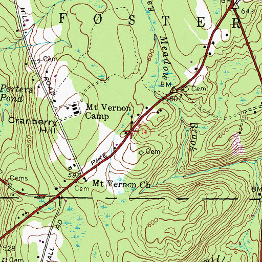 Topographic Map of Mount Vernon, RI