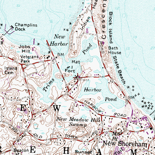 Topographic Map of United States Weather Bureau Station, RI