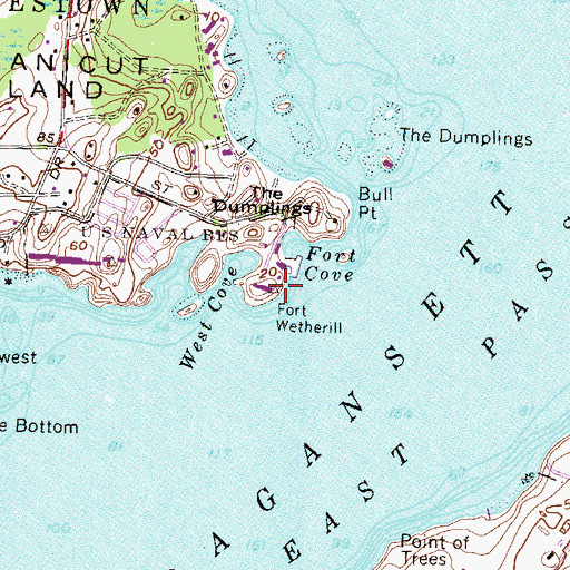 Topographic Map of Fort Dumpling (historical), RI