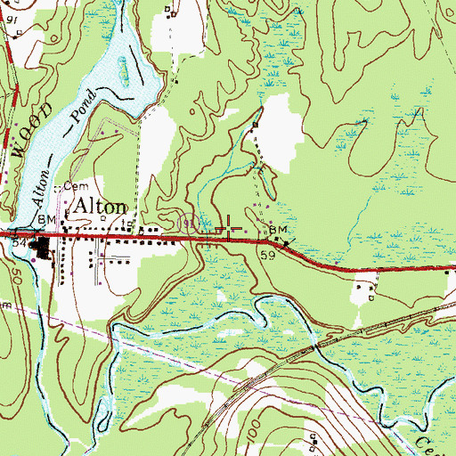 Topographic Map of Hope Valley Wyoming Fire District Station 2, RI