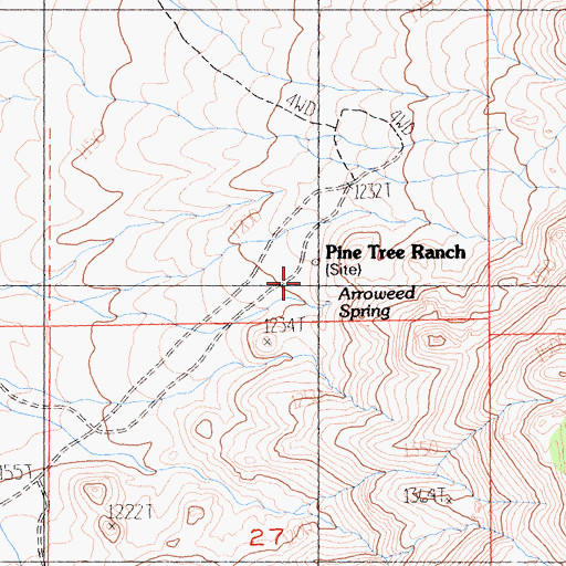 Topographic Map of Pine Tree Ranch, CA