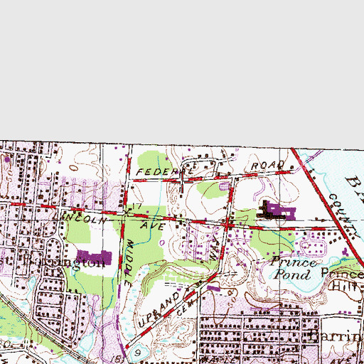 Topographic Map of Barrington Fire Department, RI