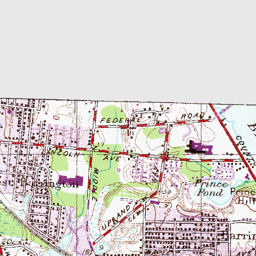 Topographic Map of Barrington Police Department, RI