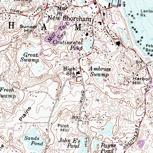 Topographic Map of Block Island Health Services Building, RI