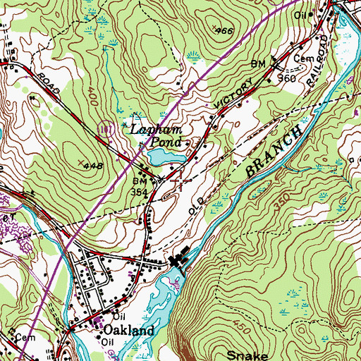 Topographic Map of Burrillville Police Department, RI