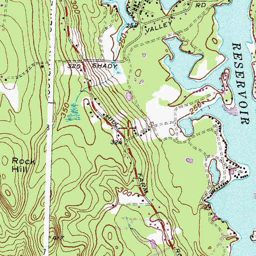 Topographic Map of Central Coventry Fire Department Station 1, RI