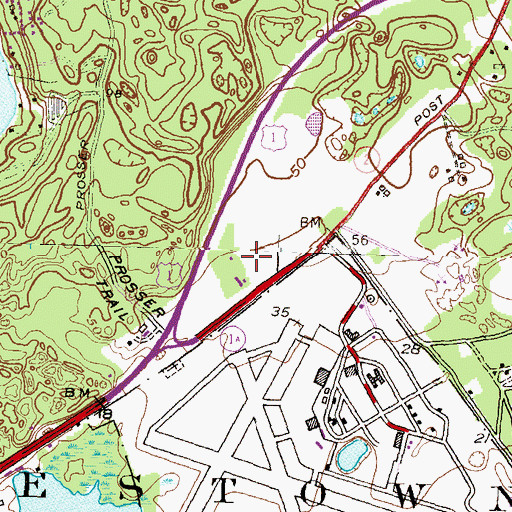Topographic Map of Charlestown Police Department, RI