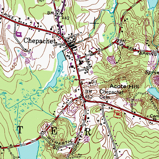 Topographic Map of Chepachet Barracks, RI