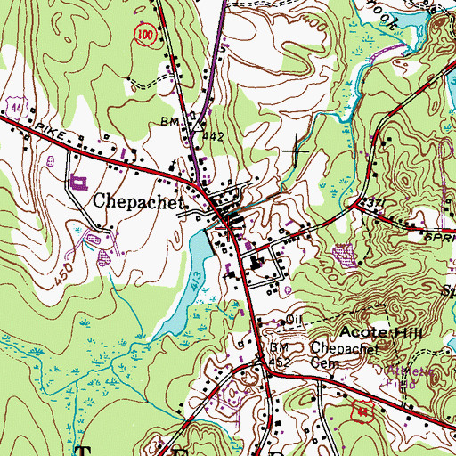 Topographic Map of Chepachet Fire Department, RI